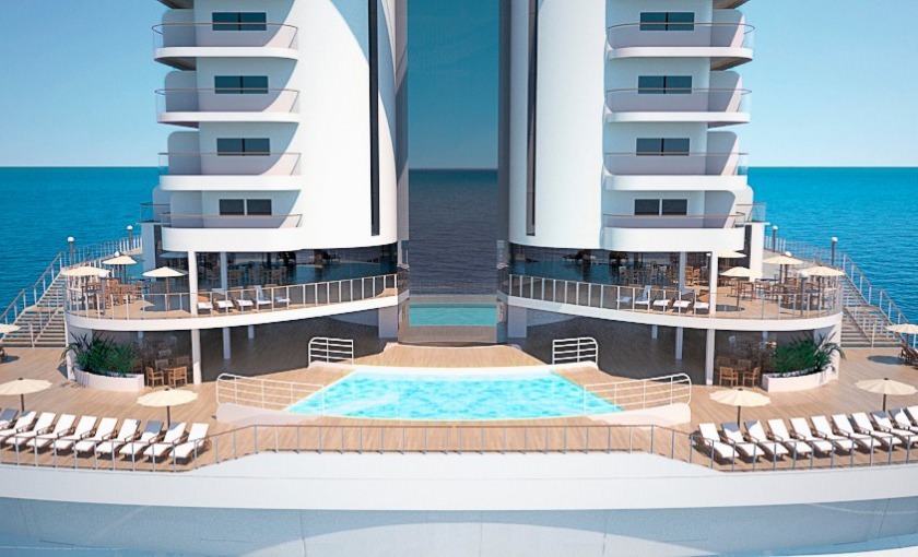 MSC Seaside zwembad op het hoofddek 