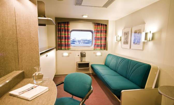 Een buitenhut op de Nordkapp van Hurtigruten