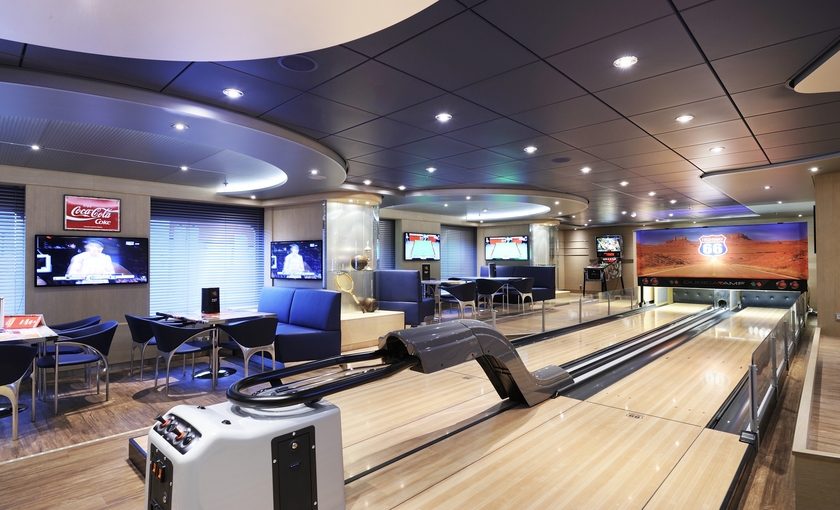 Een bowlingbaan op de MSC Preziosa