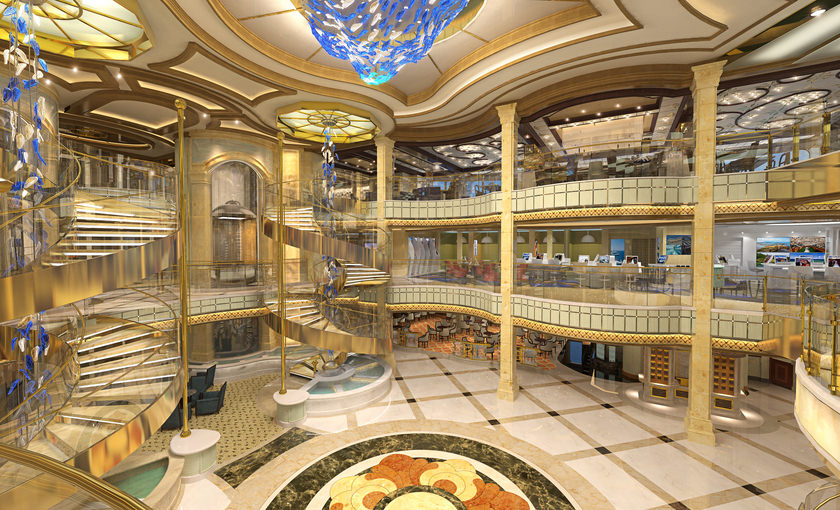 De grand hall op de Majestic Princess