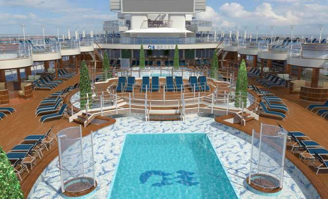 Het zwembad dek op de Majestic Princess