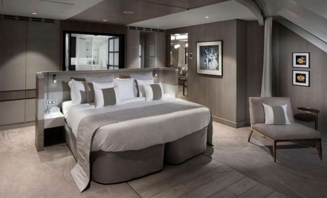 Celebrity Edge iconic suite master bedroom