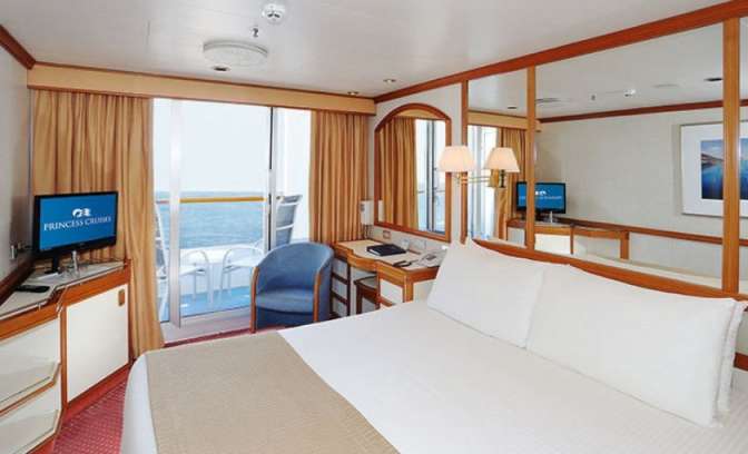Een balkonhut op de Sun Princess van Princess Cruises