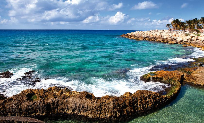 Rotsige kust van Cozumel