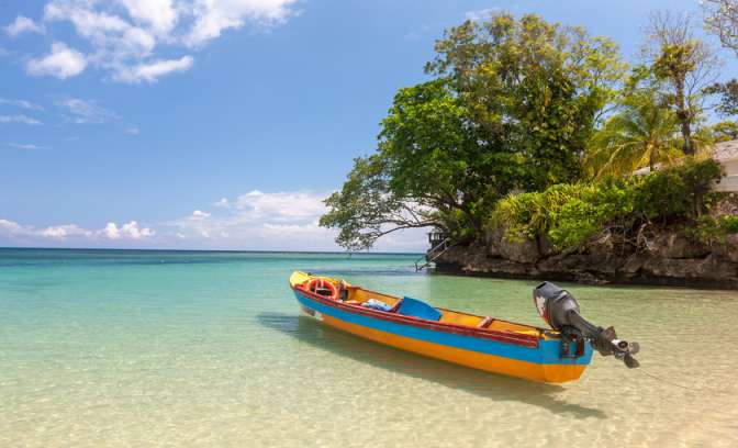 Een visboot bij Jamaica